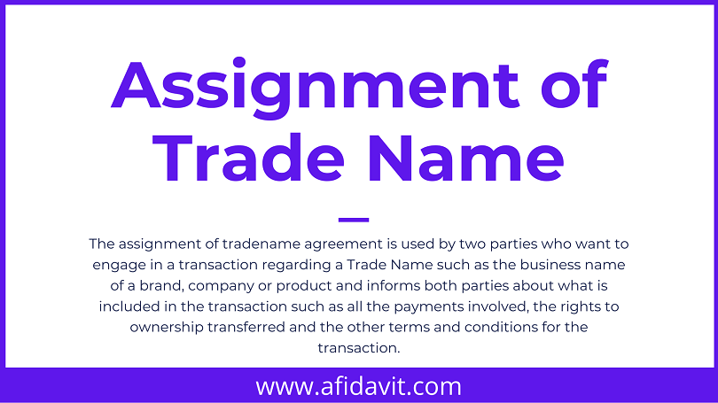 assignment of trade name