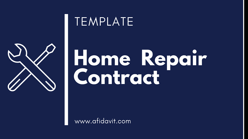 Home Repair Contract Format Sample Template and Word File Download or